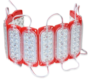 MODULO LED TIPO PLAFON 12 LUCES ROJO 10 PZAS