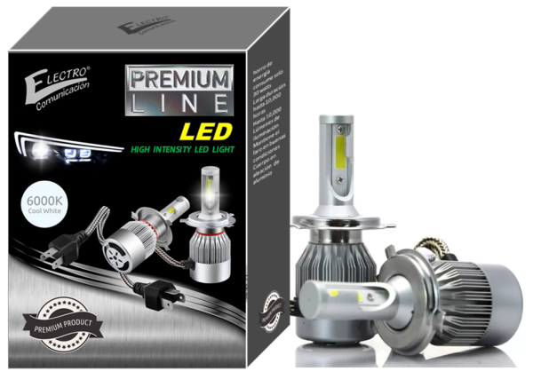 KIT LED H4 PREMIUM ALTA Y BAJA 6K